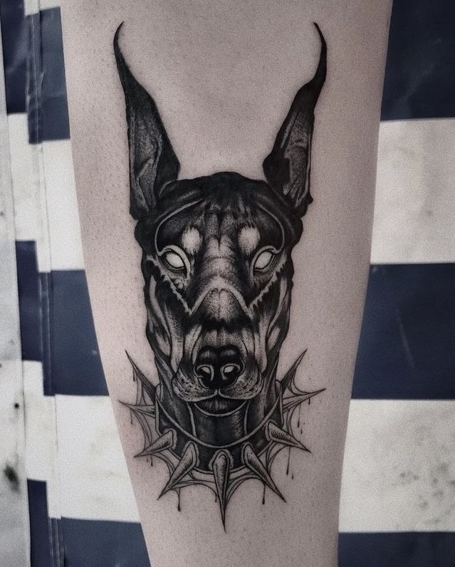 Doberman Tattoo By Sviatoslav Poliakov Dog Tattoos Doberman Tattoo