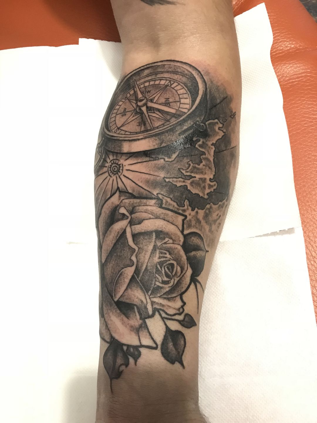 Dove With Compass And Rose Tattoo Clock And Rose Tattoo Compass