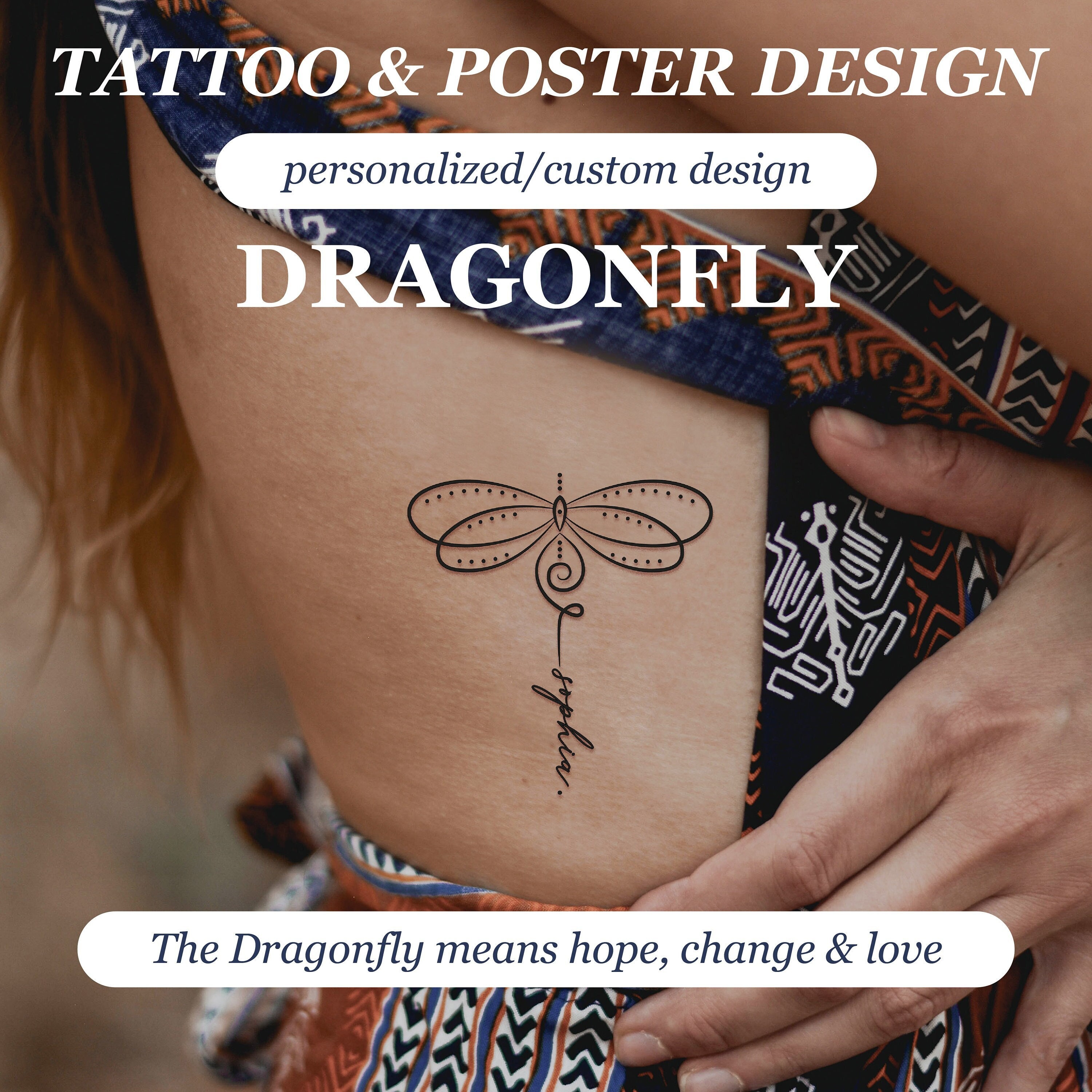 Dragonfly Tattoo Designs Dragonfly Tattoos Body Art Dragonfly Tattoo Etsy