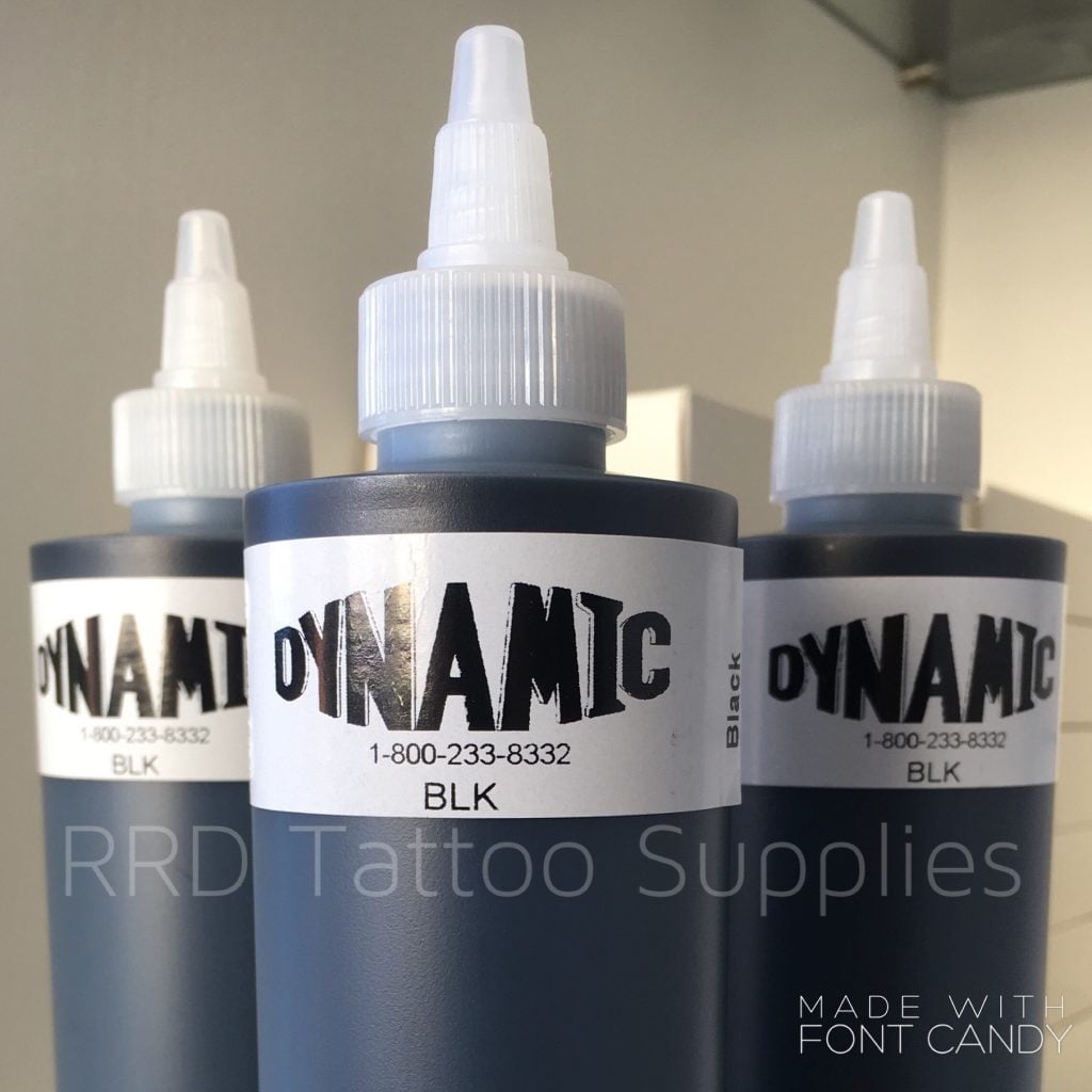 Dynamic Ink Black 8Oz Justat Tattoo Supplies