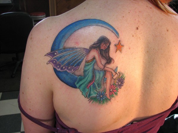 Fairy Sitting On Moon Tattoo From An Artistic Standpoint Fairy