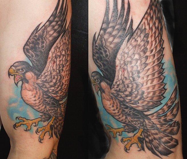 Falconry Tattoo Tattoos Upper Thigh Tattoos Nature Tattoos