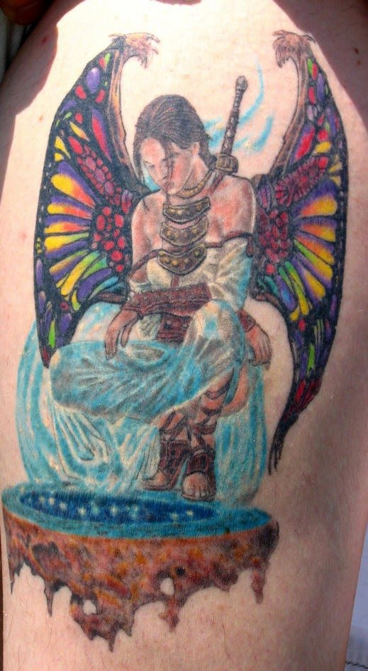 Female Angel Warrior Tattoo