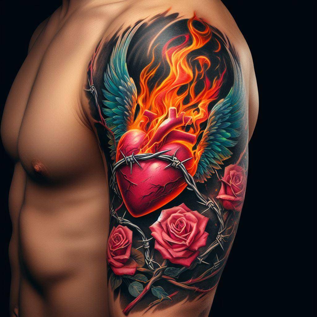 Flaming Heart Tattoo: Meaning and Design Inspiration