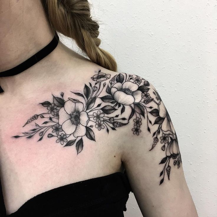 Floral Shoulders Neck Tattoo Girl Shoulder Tattoos Tattoos