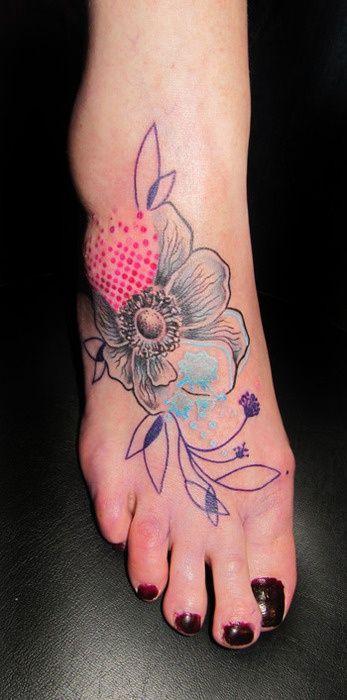 Floral Tattoos On Feet