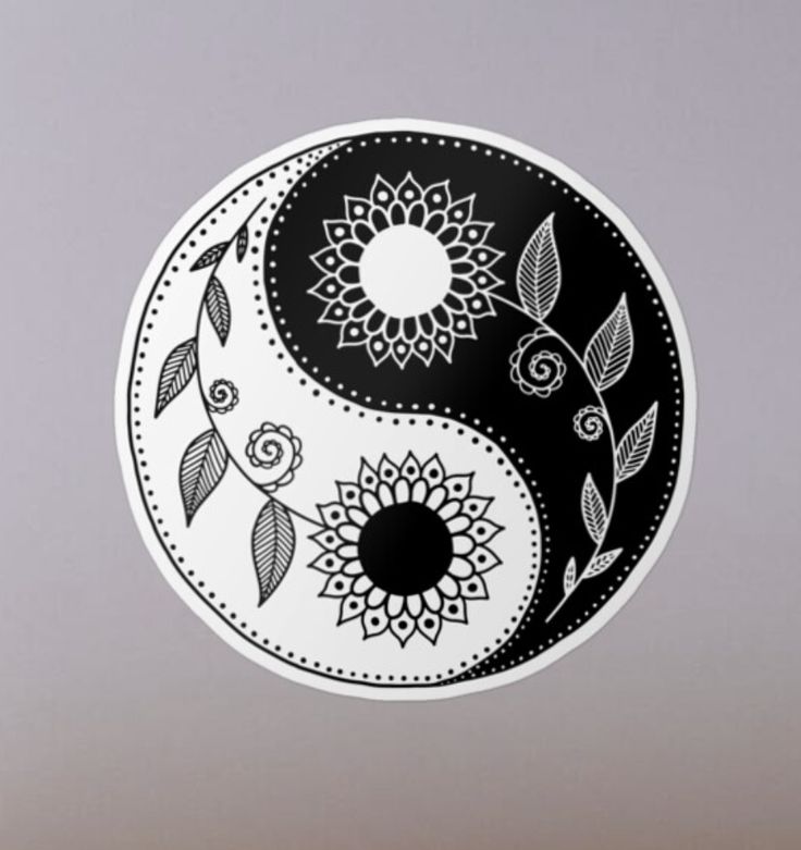 Floral Yin Yang Symbol Sticker For Sale By Mhea Ying Yang Tattoo