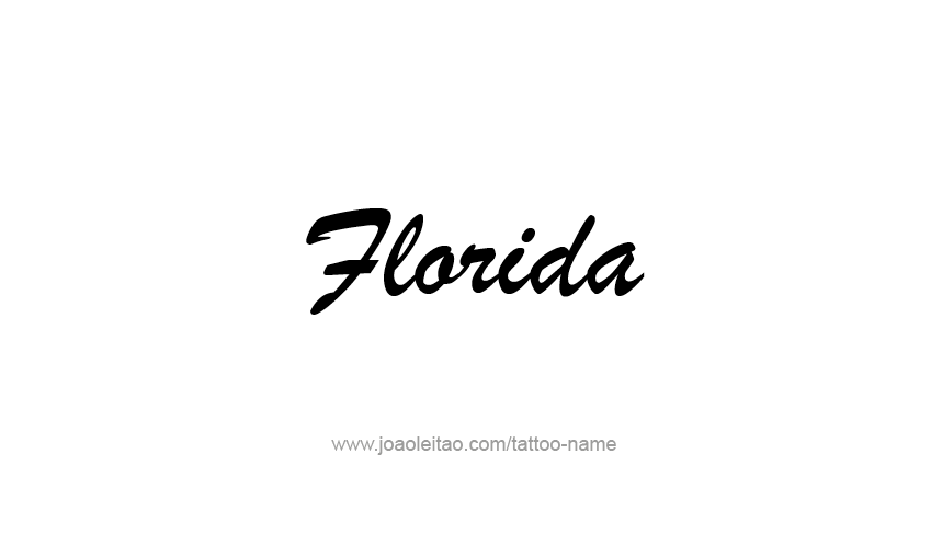 Florida Usa State Name Tattoo Designs Tattoos With Names