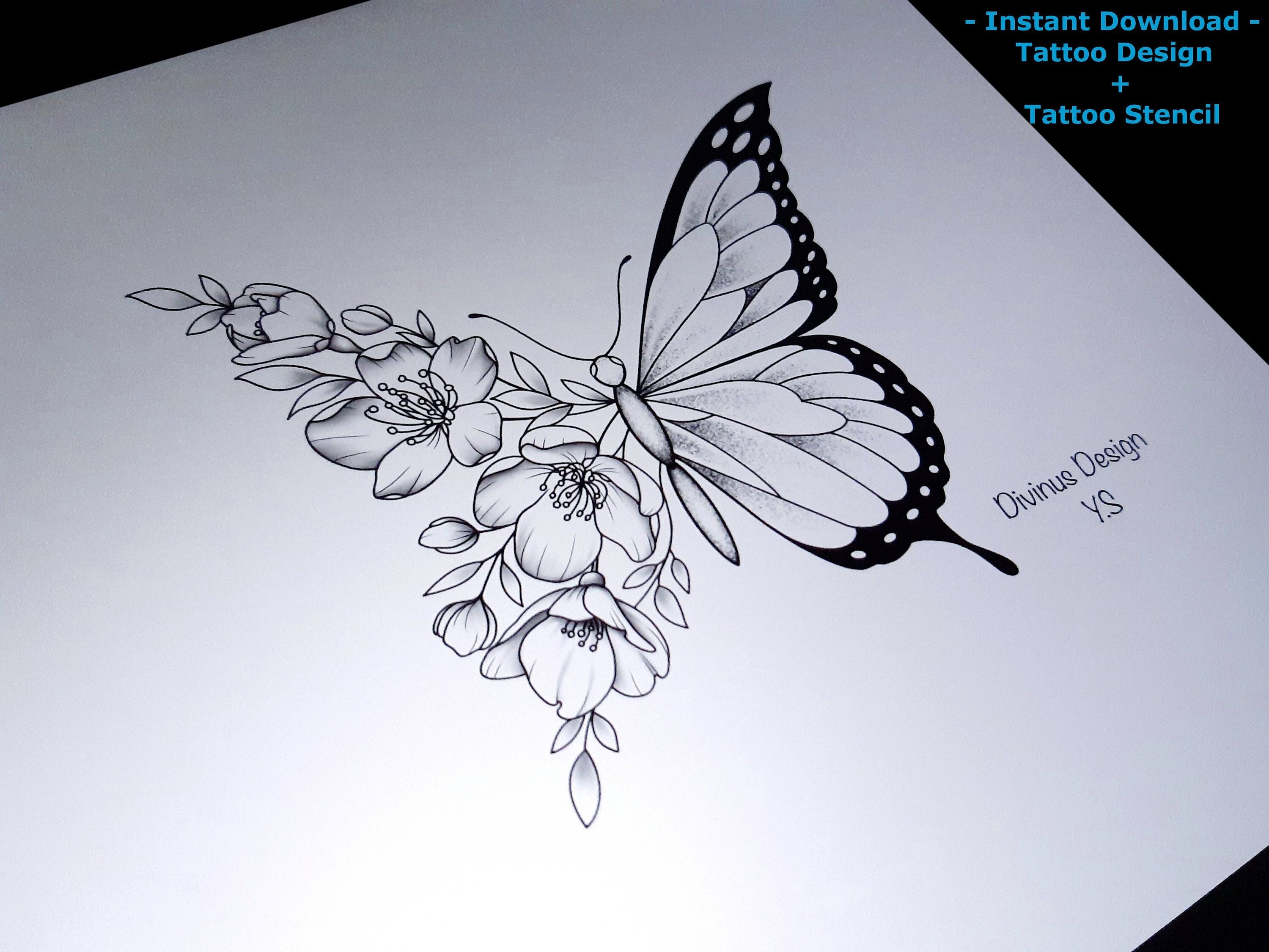 Meaningful Flower Butterfly Tattoo Designs