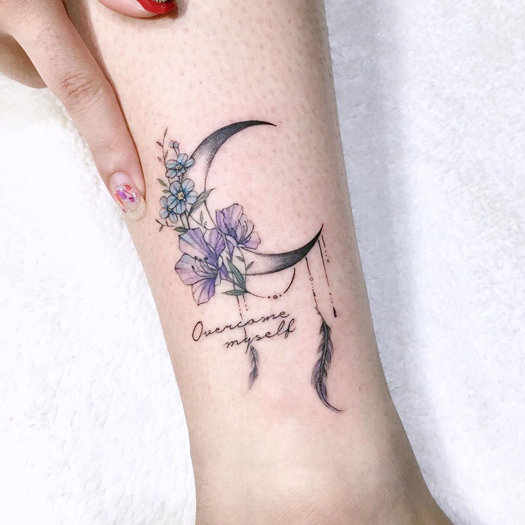 Flower Moon Moon Tattoo Designs Tattoos Cute Tattoos