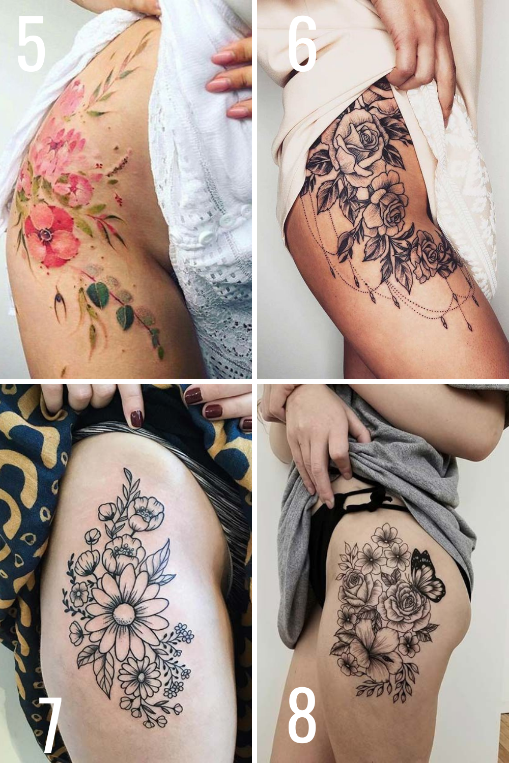 5 Ways to Rock a Flower Tattoo on Your Thigh