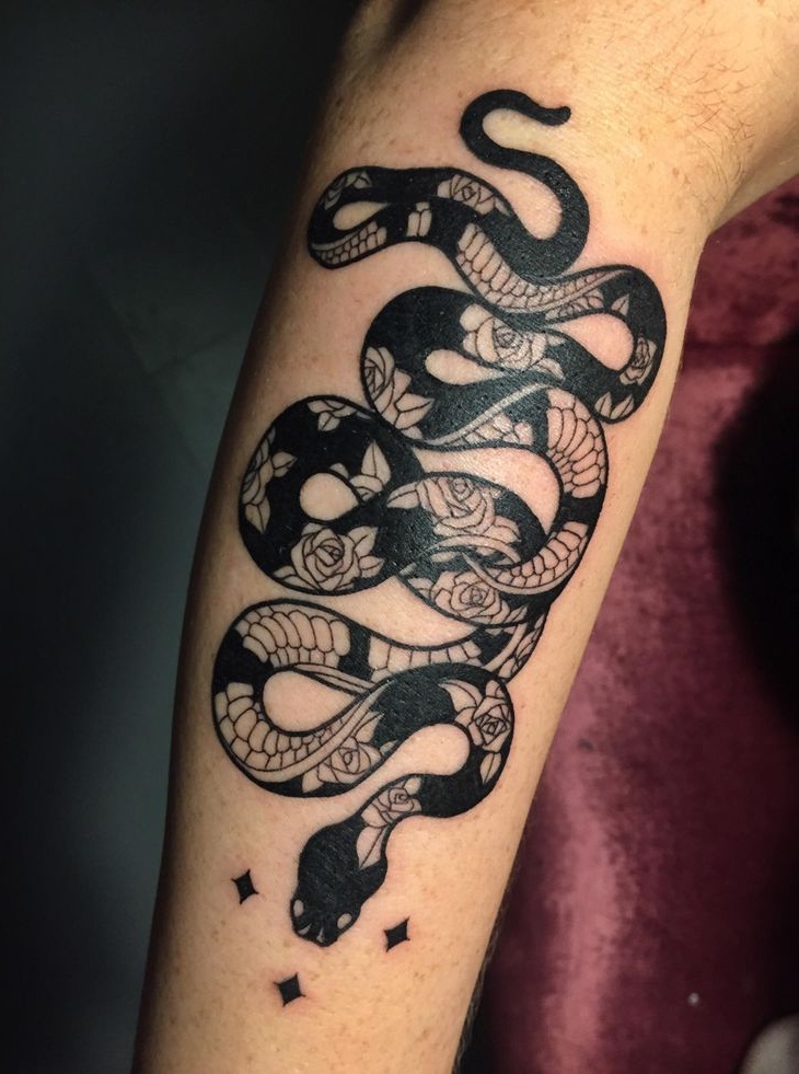 Snake Forearm Tattoo Designs and Ideas for Men