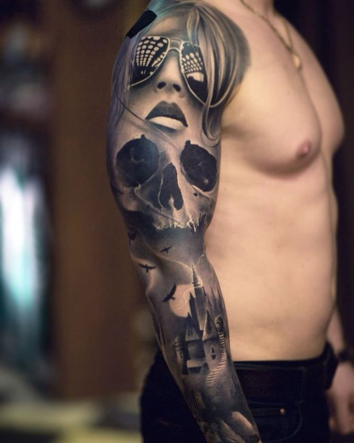 Full Sleeve Tattoos Black And Grey Black And Grey Taattoos Greek