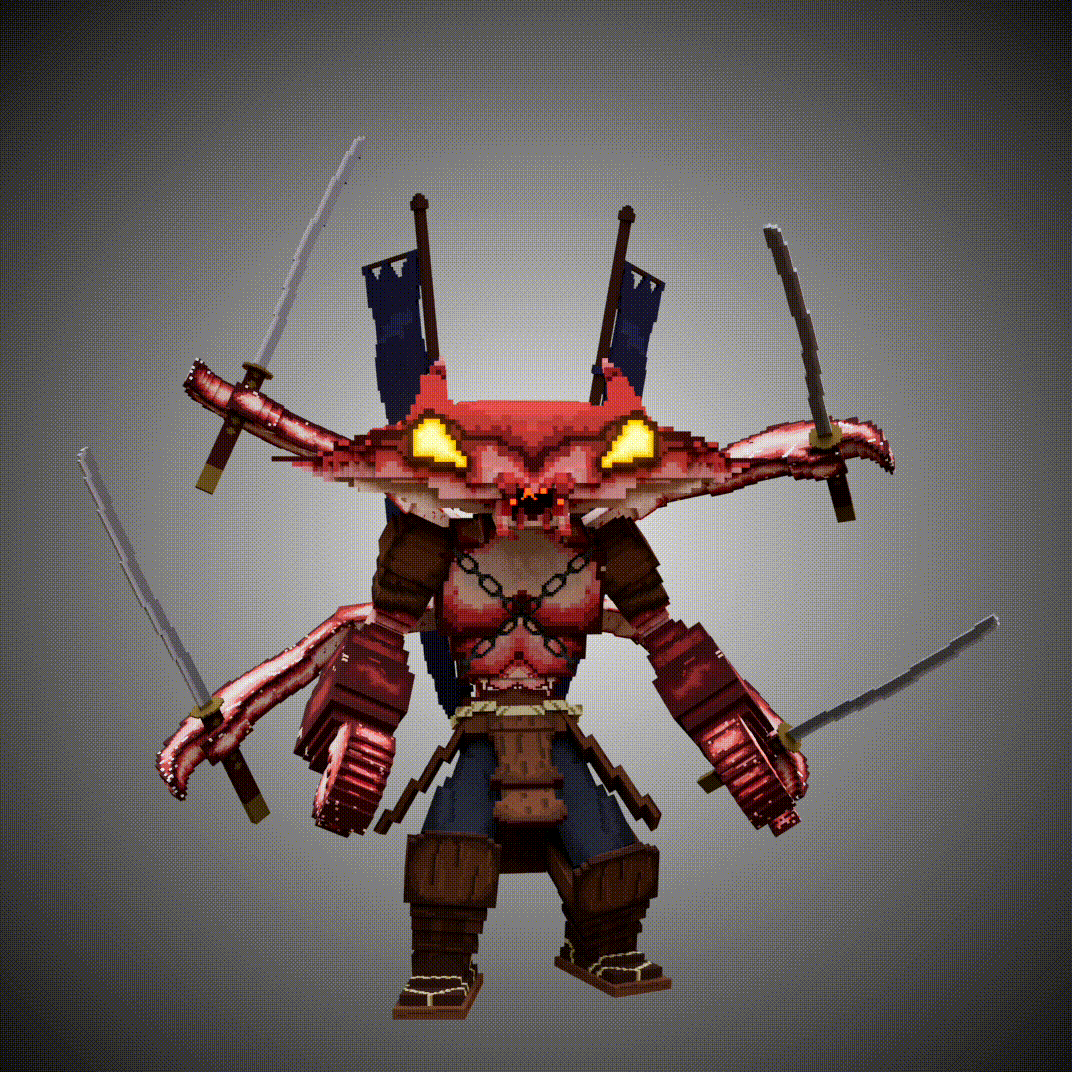 Giant Mutant Samurai Crab R Voxel