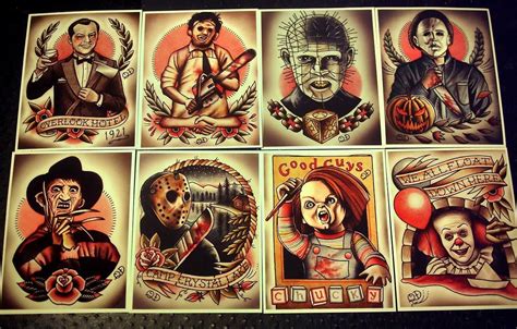 Horror Movies Characters In Tattoo Style By Quyen Dinh Horror Tattoo