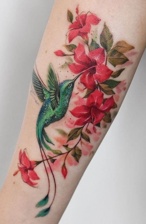 Hummingbird Flower Tattoo Designs Best Flower Site