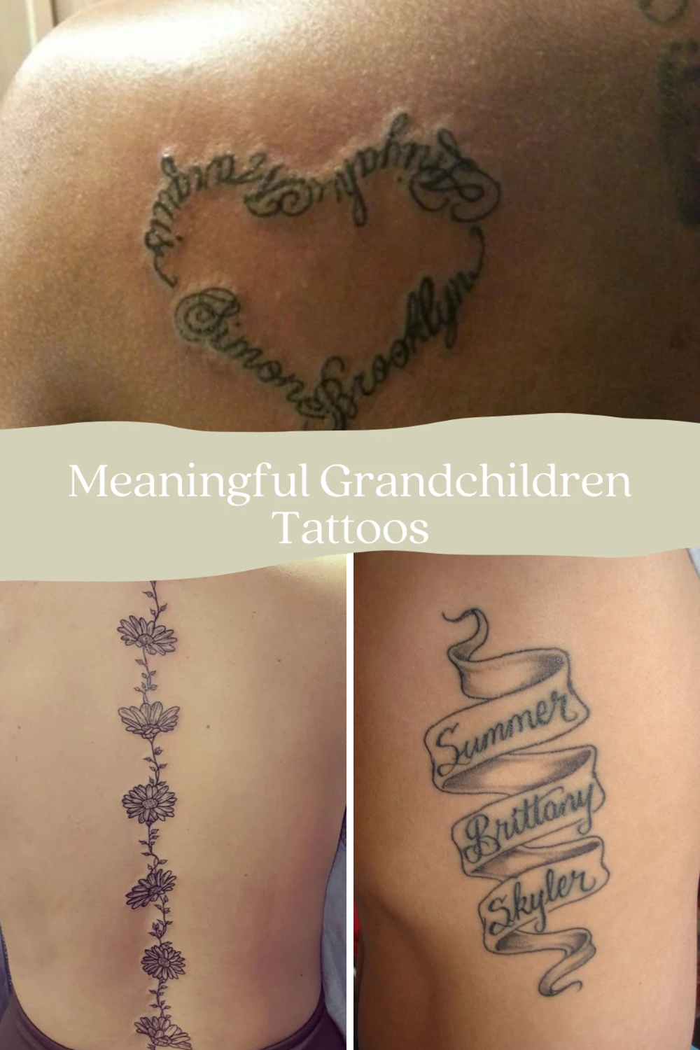 Image Result For Tattoo Designs With Grandkids Initials Tattoos With Kids Names Grandma