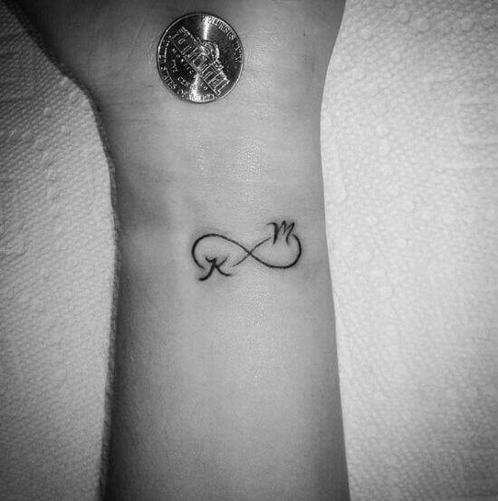 Infinity Tattoo Design With Letter Hand Tattoos For Guys Infinity