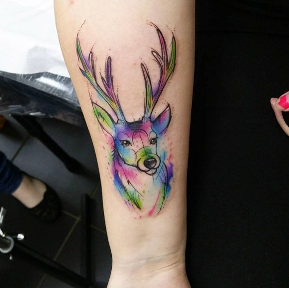 Instagram Watercolor Animal Tattoo Animal Tattoos Cat Tattoo