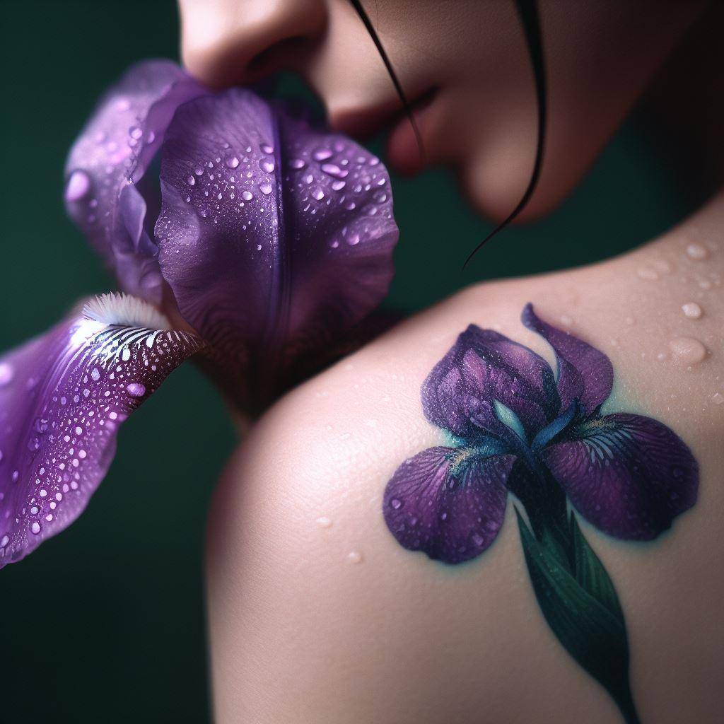 Iris Flower Tattoo Unveiling The Elegance In Body Art Your Own