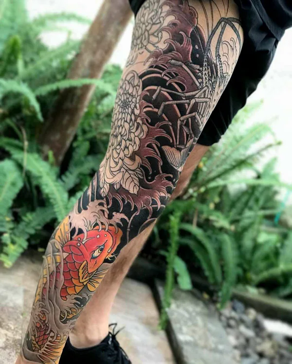 Japanese Leg Sleeve Tattoo