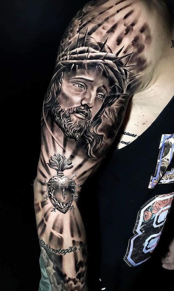 Jesus Tattoo Sleeve Christian Sleeve Tattoo Lion Tattoo Sleeves Men