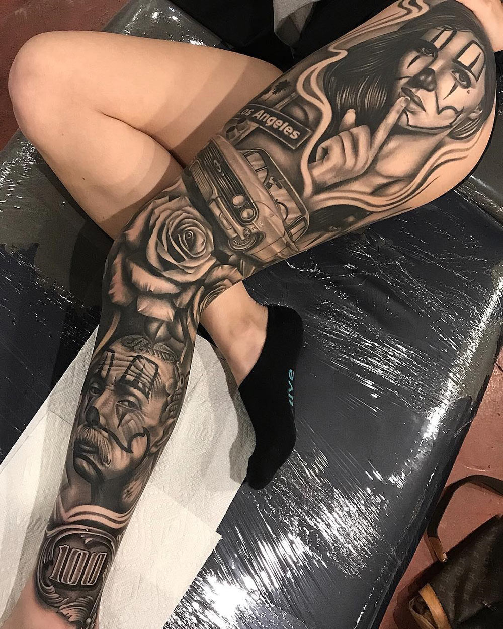 20 Amazing Leg Sleeve Tattoo Ideas