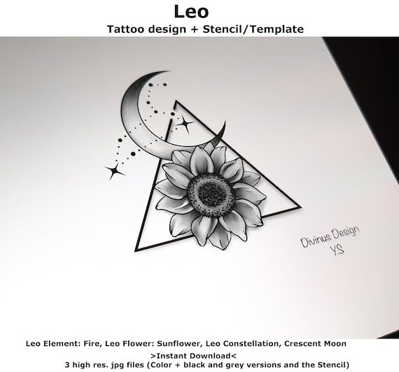 Leo Horoscope Flower Tattoo Tattoo Design And Tattoo Etsy