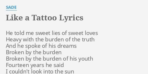 5 Meaningful Like a Tattoo Song Lyrics