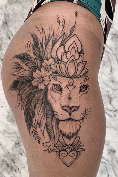 Meaning and Designs of Lion Thigh Tattoos