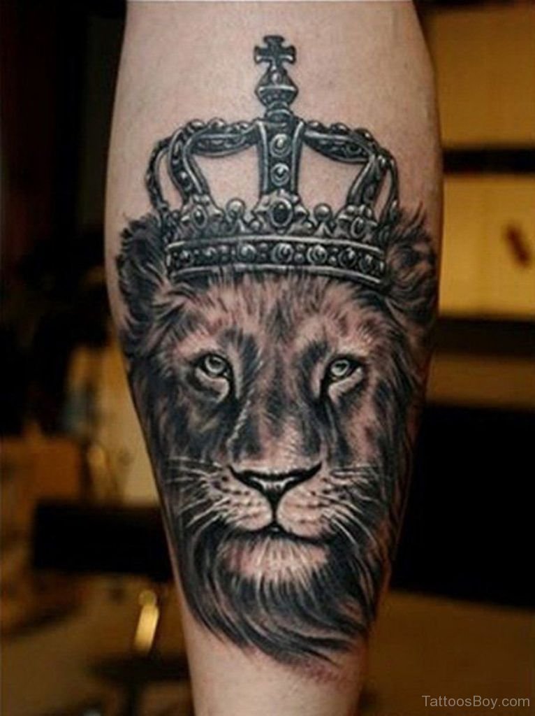 Lion With Crown Tattoos