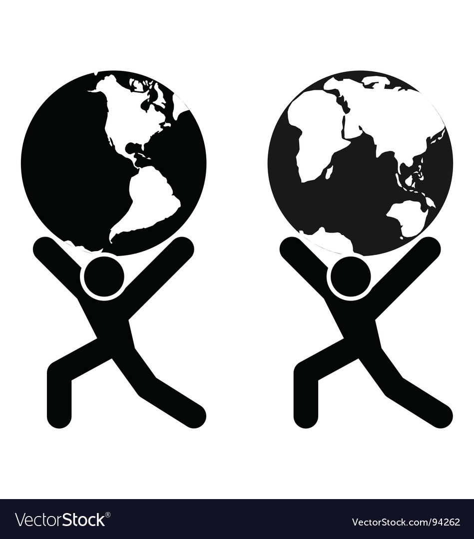 Man Holding Globe Royalty Free Vector Image Vectorstock