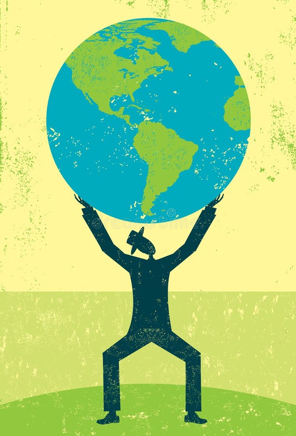 Man Holding The World Stock Vector Illustration Of Imagination 60612862