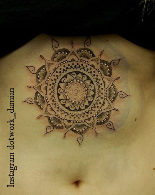 Mandala Stomach Tattoos