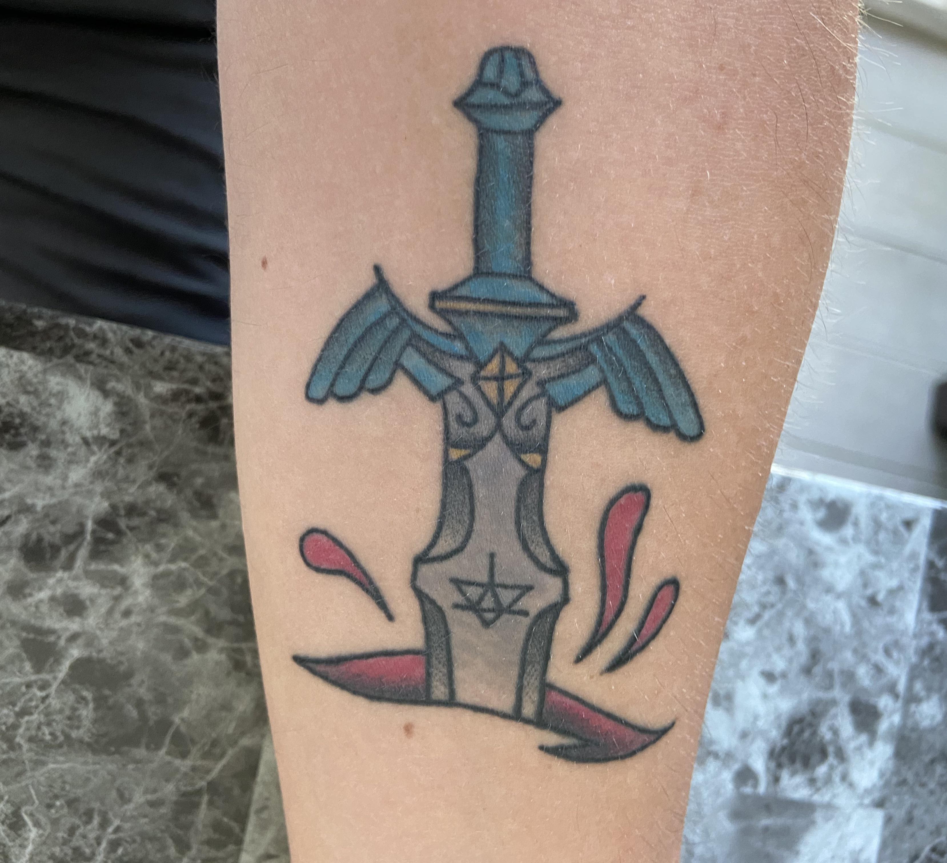 Master Sword Tattoo That I Got About A Month Ago Breath Of The Wild