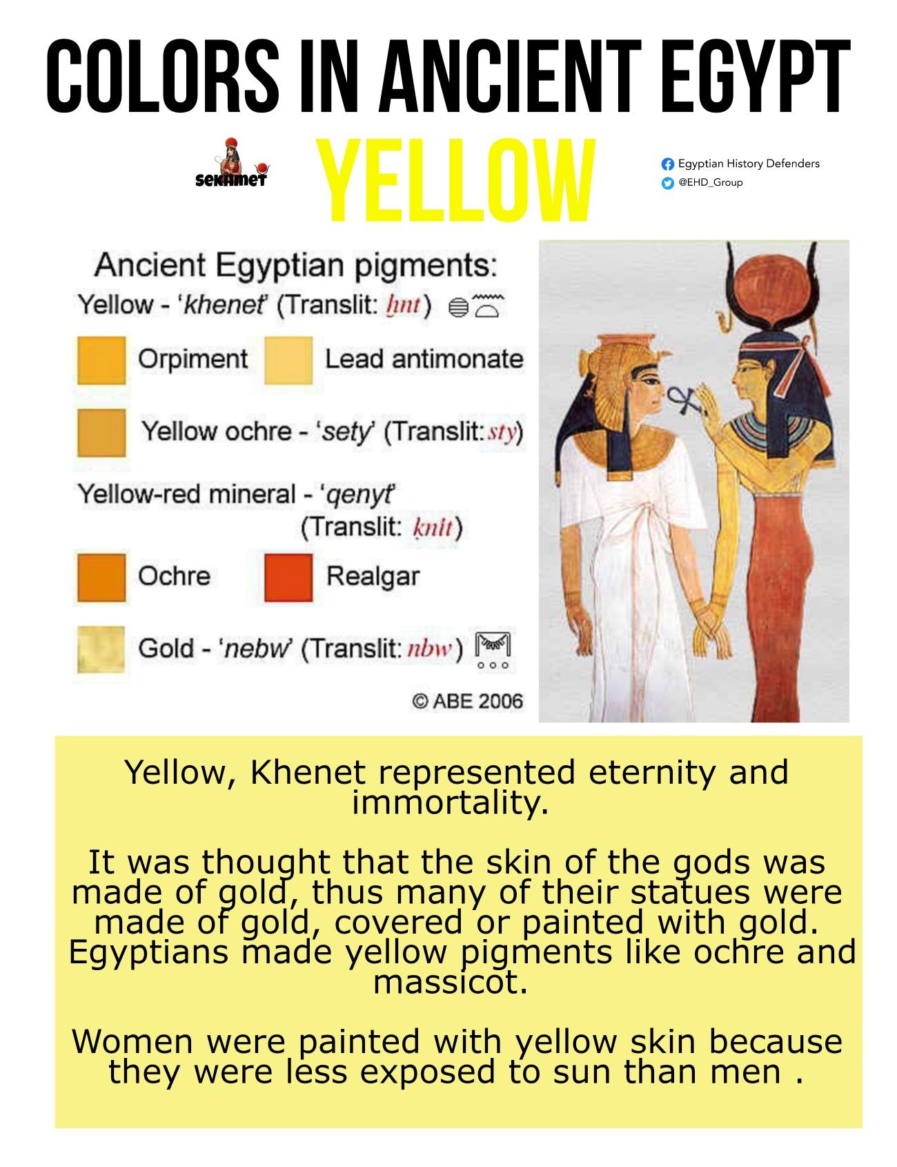 Meaning Of Yellow Color Symbolism Of Yellow Colors In Ancient Egypt Egyptian Deity Ancient