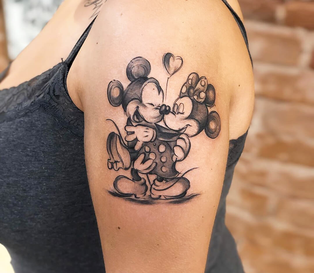 Mickey And Minnie Mouse Tattoo Done By Nicola At Frostbite Tattoo Invercargill New Zealand