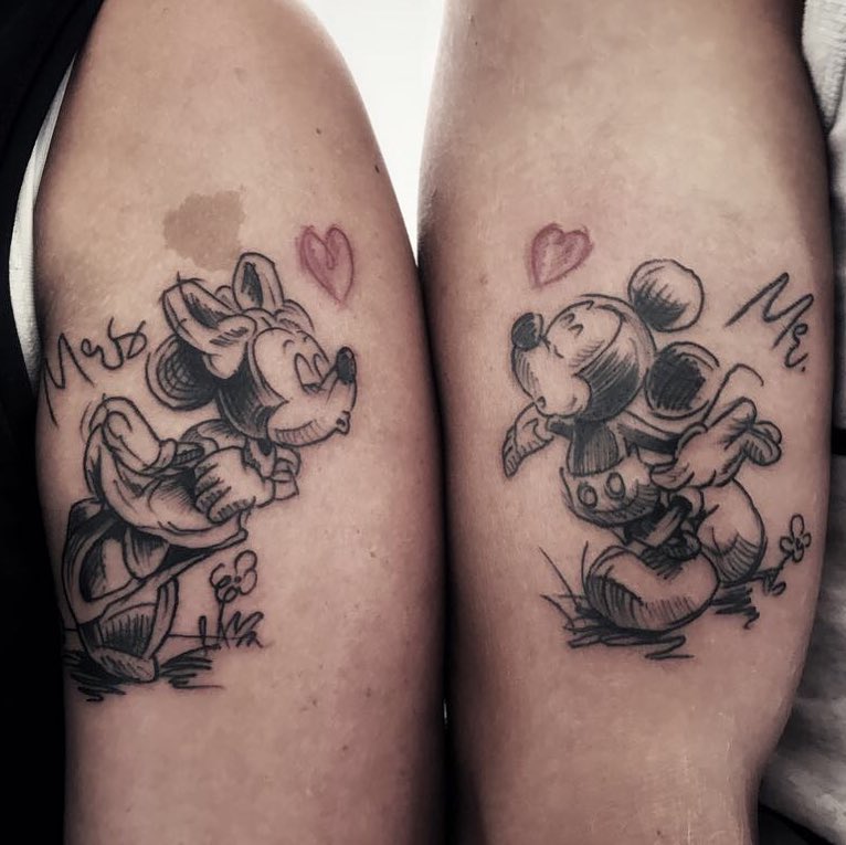 Mickey Mouse And Minnie Mouse Couple Tattoos At Tattoo