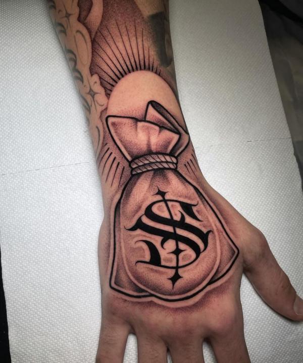 Money Bag Tattoos Wealth Ambition And Artistry Art And Design