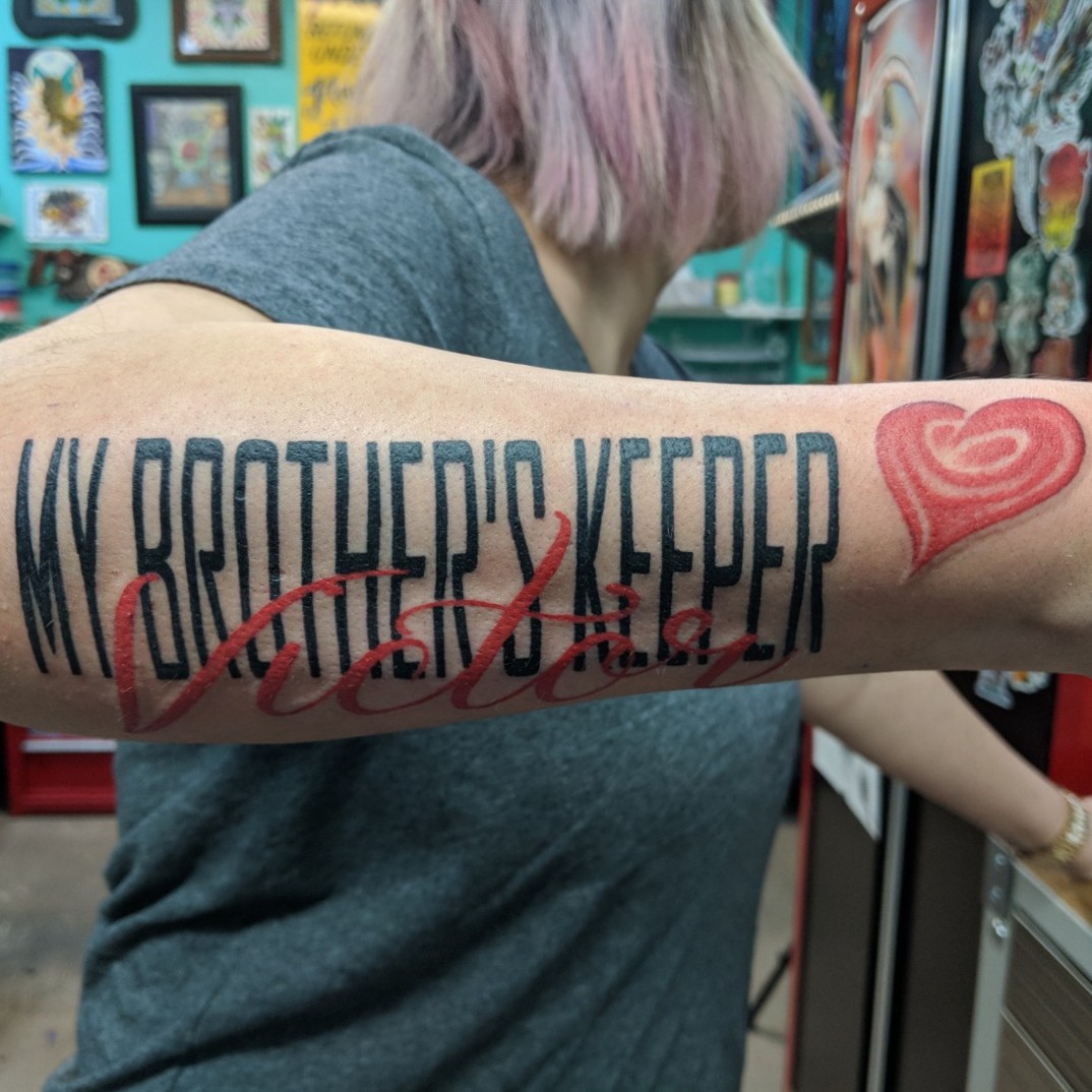 My Brothers Keeper Tattoo Stencil Design Talk