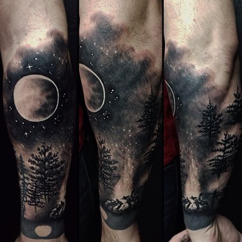 Night Sky Tattoo Forearm Kristle Hartmann