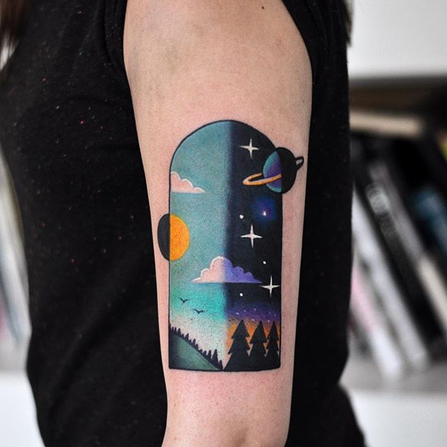 Unlock the Magic of the Night Sky Tattoo Design