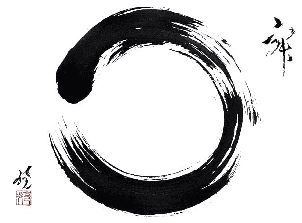 Originating From Buddhism Paired With Japanese Calligraphy The Enso