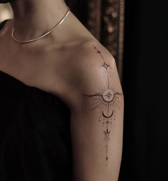 Ornamental Sun And Moon Tattoo Ideas Eloise Entraigues