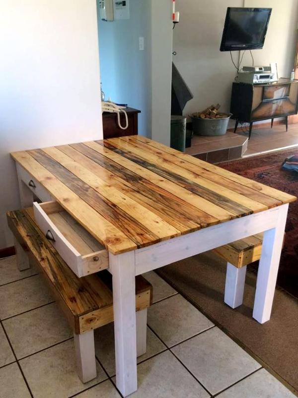 Pallet Dining Table With Chairs Amp Bench