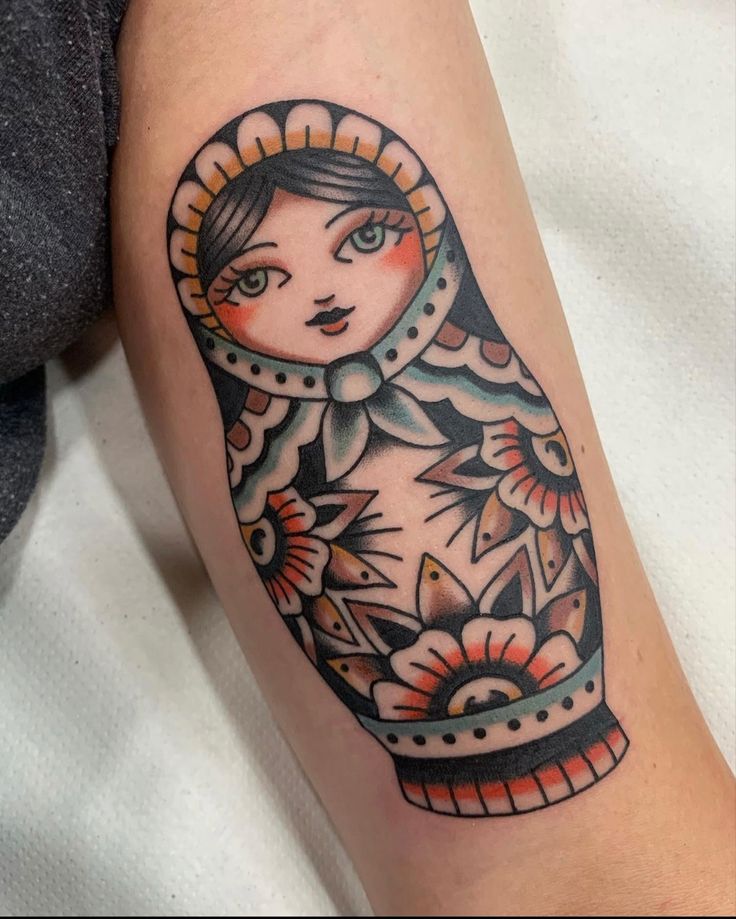 Pin By Mihai Sandru On Tattoos Russian Doll Tattoo Doll Tattoo