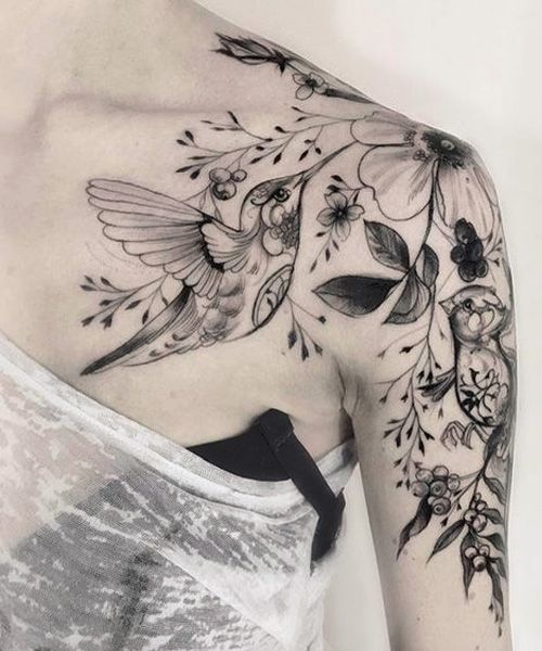 Pin On Tatuajes Hombros Mujer Flores