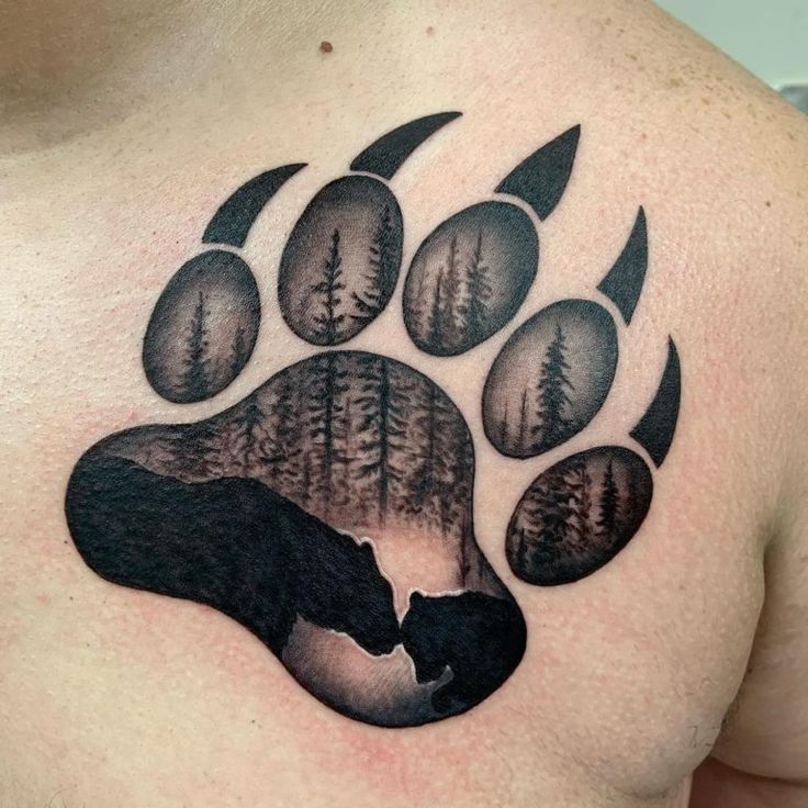 Powerful And Bold Bear Paw Tattoo Ideas