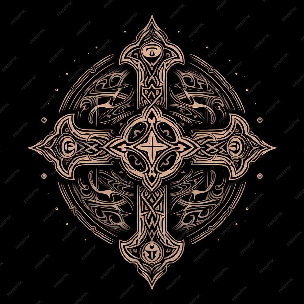 Premium Ai Image Jerusalem Cross Christianity Tattoo Design Illustration