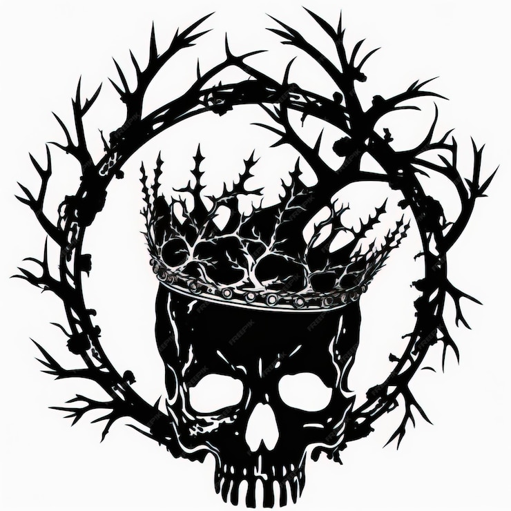 Premium Photo Skull And Crown Of Thorns On His Head